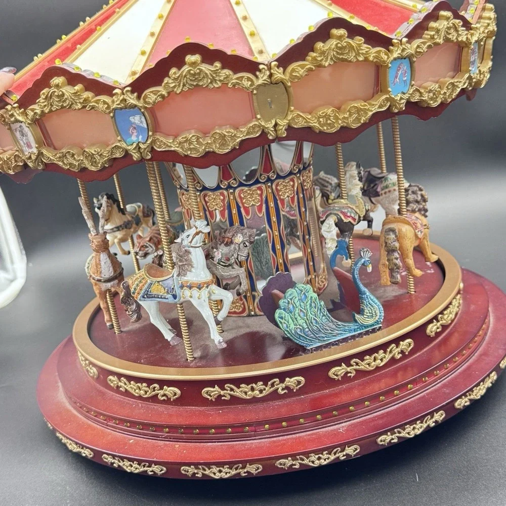 VTG Mr Christmas Royal Marquee Carousel Animated Lighted Musical Please READ